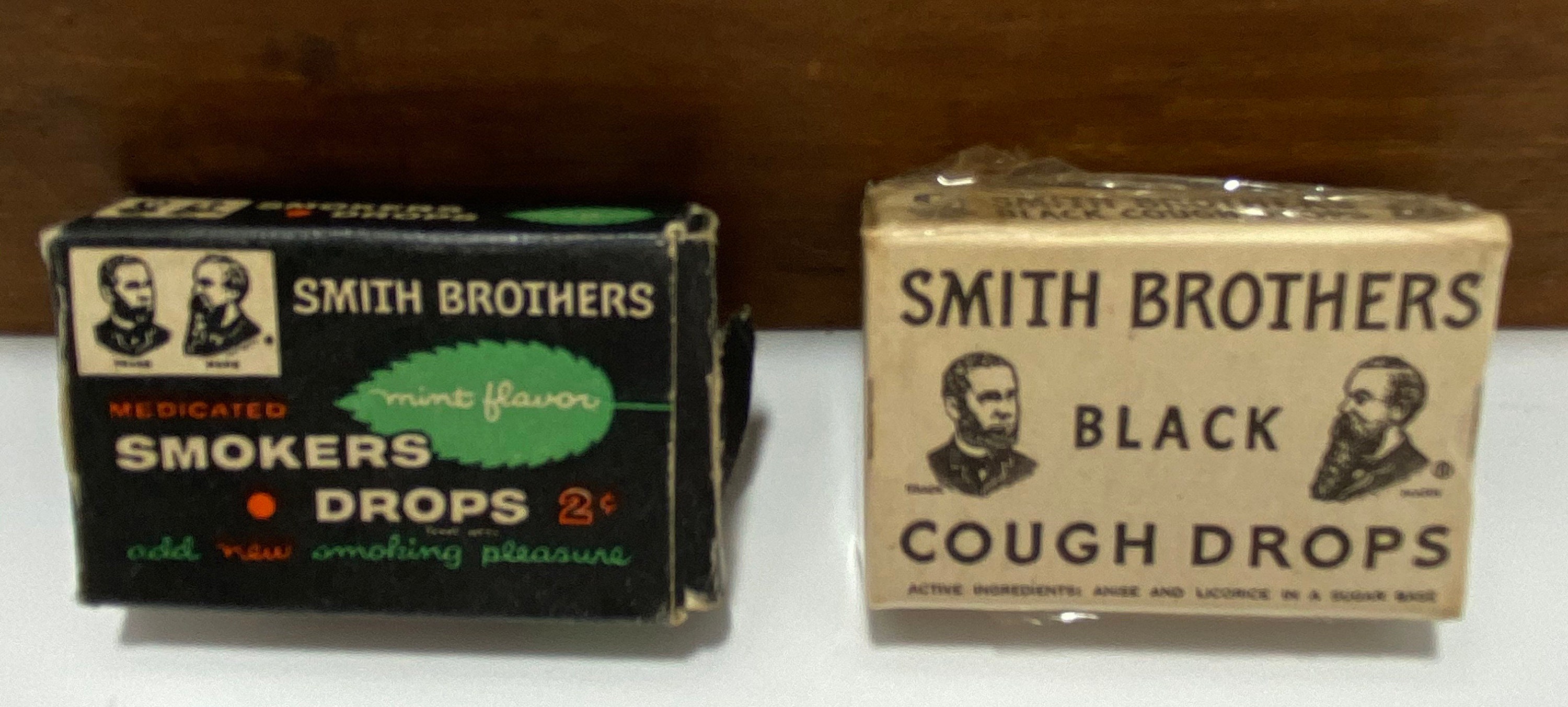 Vtg Smith Brothers black cough drops smokers drops boxes FREE Etsy