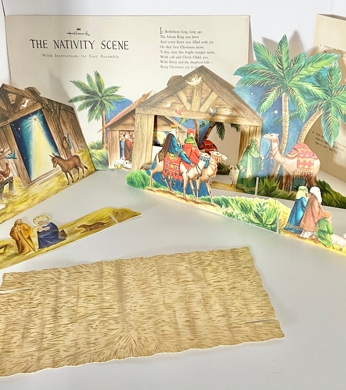 Vintage Hallmark Nativity 3D fold out scene New Old Stock FREE Etsy