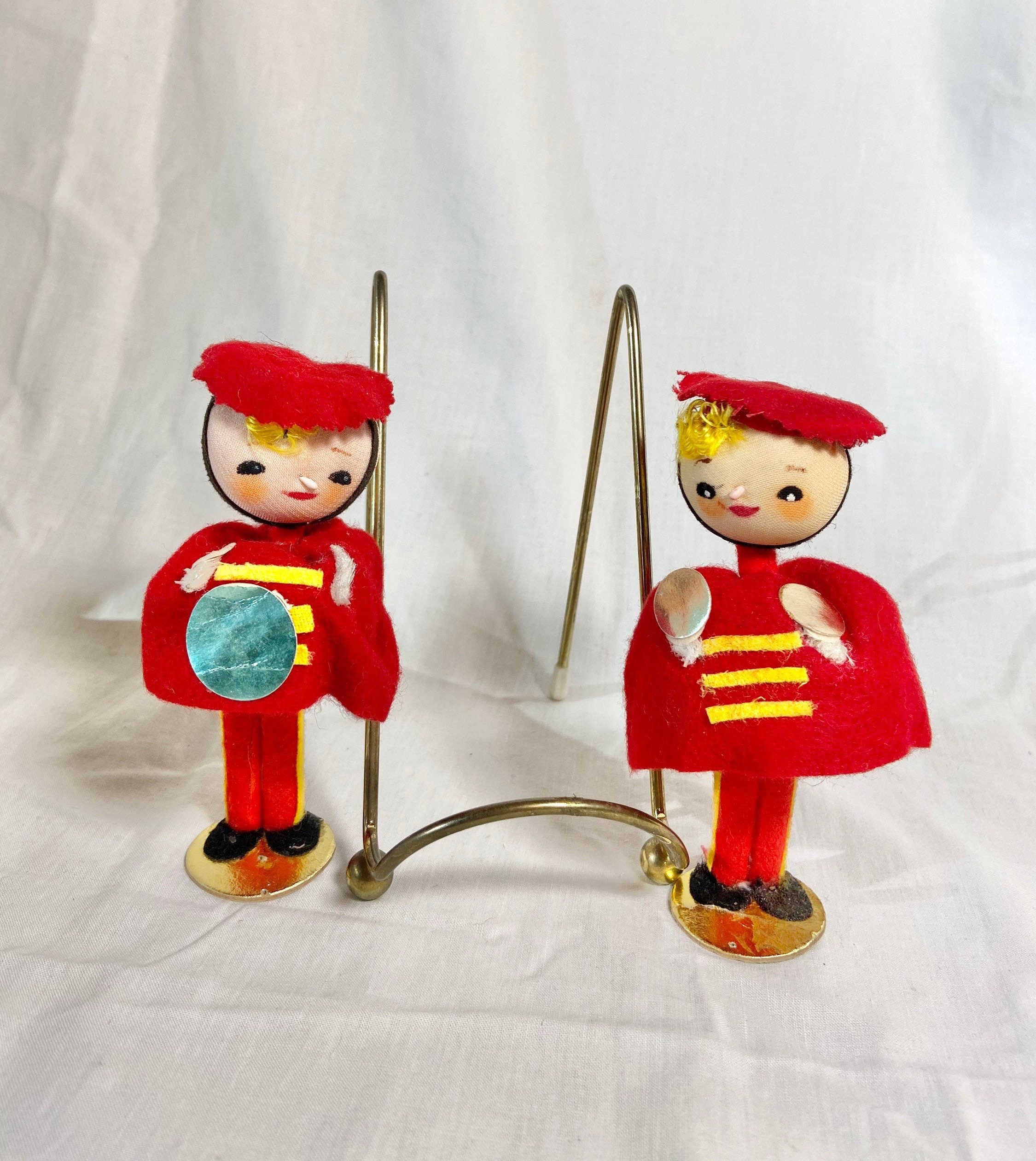 Vintage 1950s Christmas Marching band ornaments Felt materials Etsy
