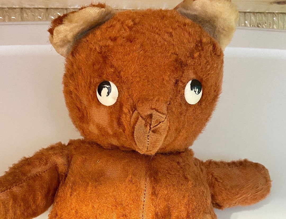 Vintage Two-tone Brown Teddy Bear, Stuffed Plush Animal - Etsy