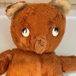 Vintage teddy bear,Vintage bear,stuffed bear,brown teddy,vintage plush bear,two tone brown teddy,bear collectors,teddy bear collector,baby