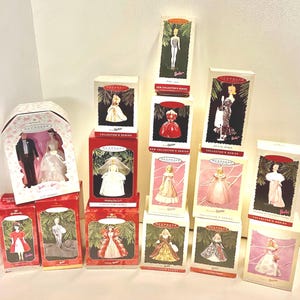 Hallmark Barbie Keepsake ornaments,Collector Series,Holiday Barbie ornaments,Handcrafted Barbie ornaments,Original boxes,Barbie collectors