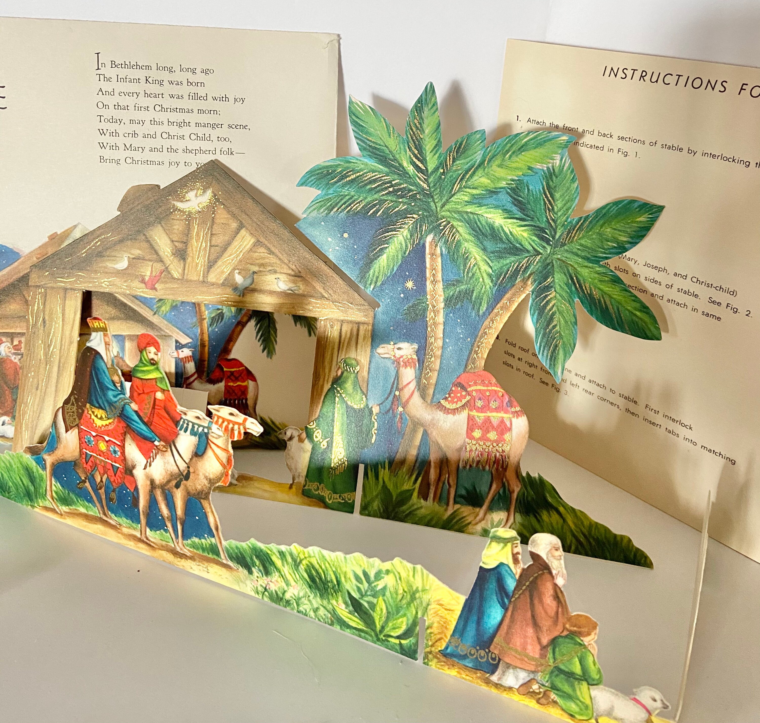 Vintage Hallmark Nativity 3D fold out scene New Old Stock FREE Etsy