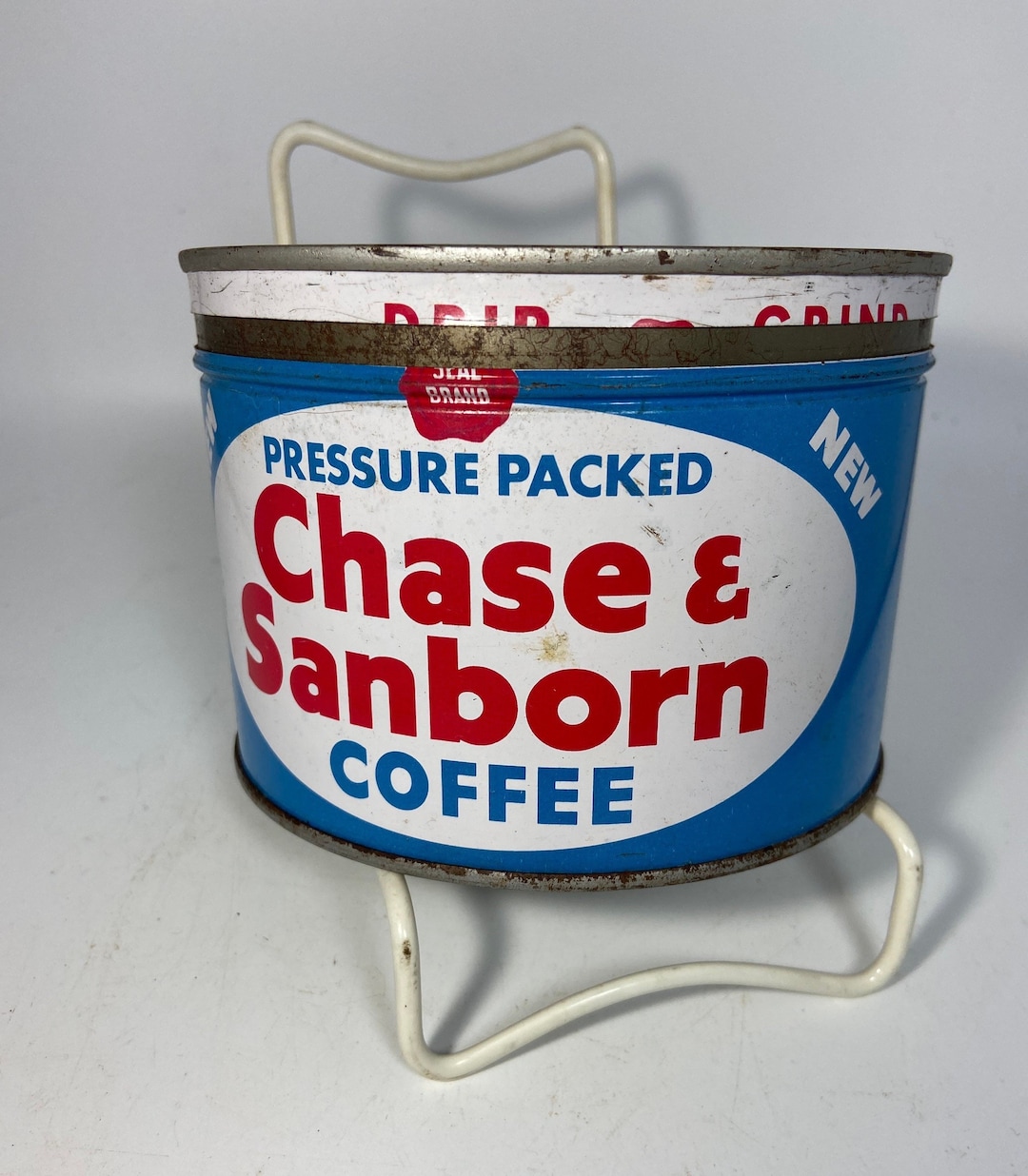 Vintage Coffee,antique Coffee Can,chase & Sanborn,red Coffee Tin,coffee