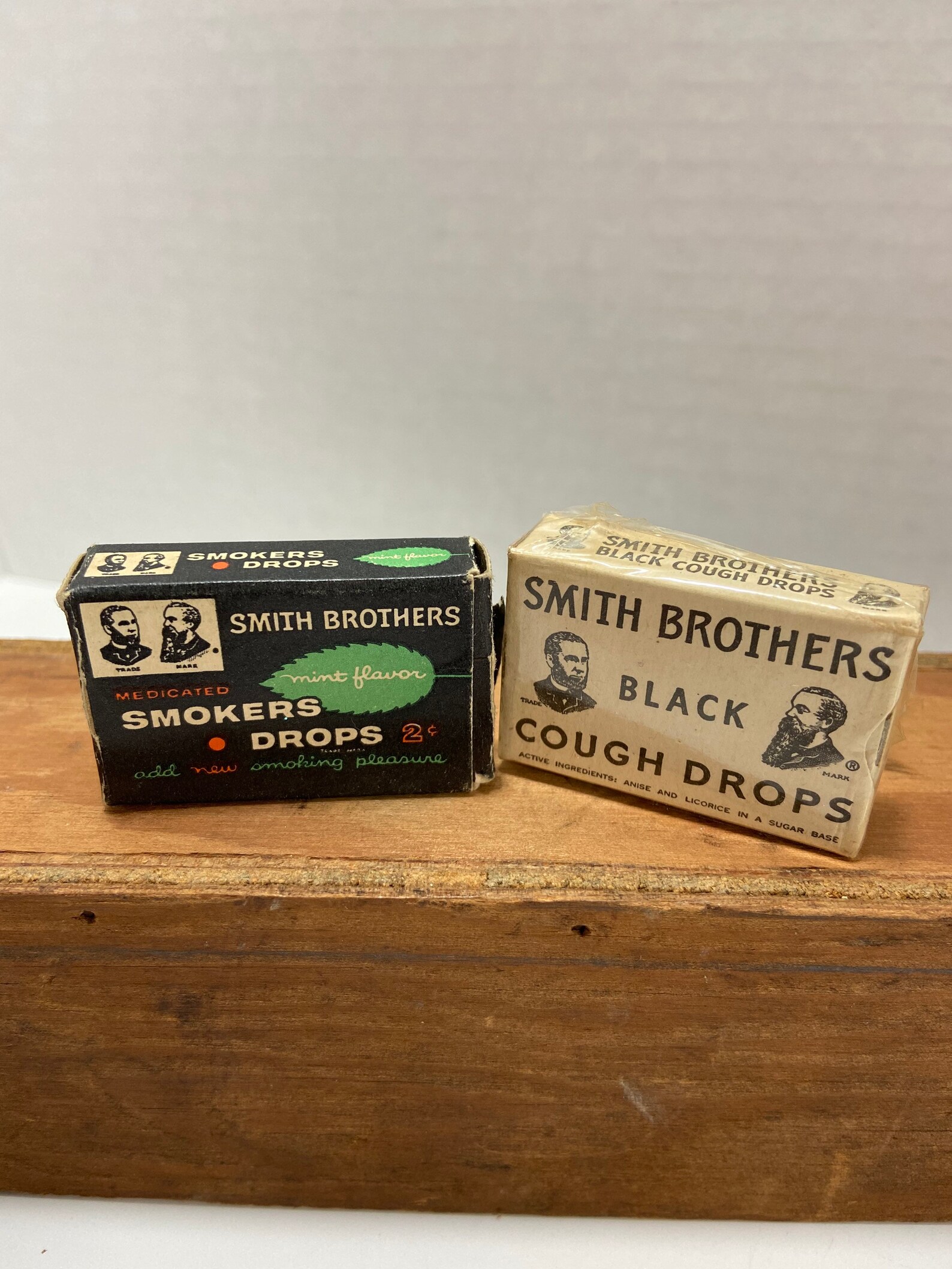 Vtg Smith Brothers black cough drops smokers drops boxes FREE Etsy
