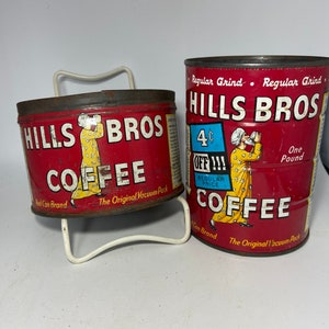 Hills Brothers Coffee,vintage coffee tins, coffee bar,coffee collector,Advertising,antique coffee,coffee can,farmhouse,vintage kitcheFREE SH