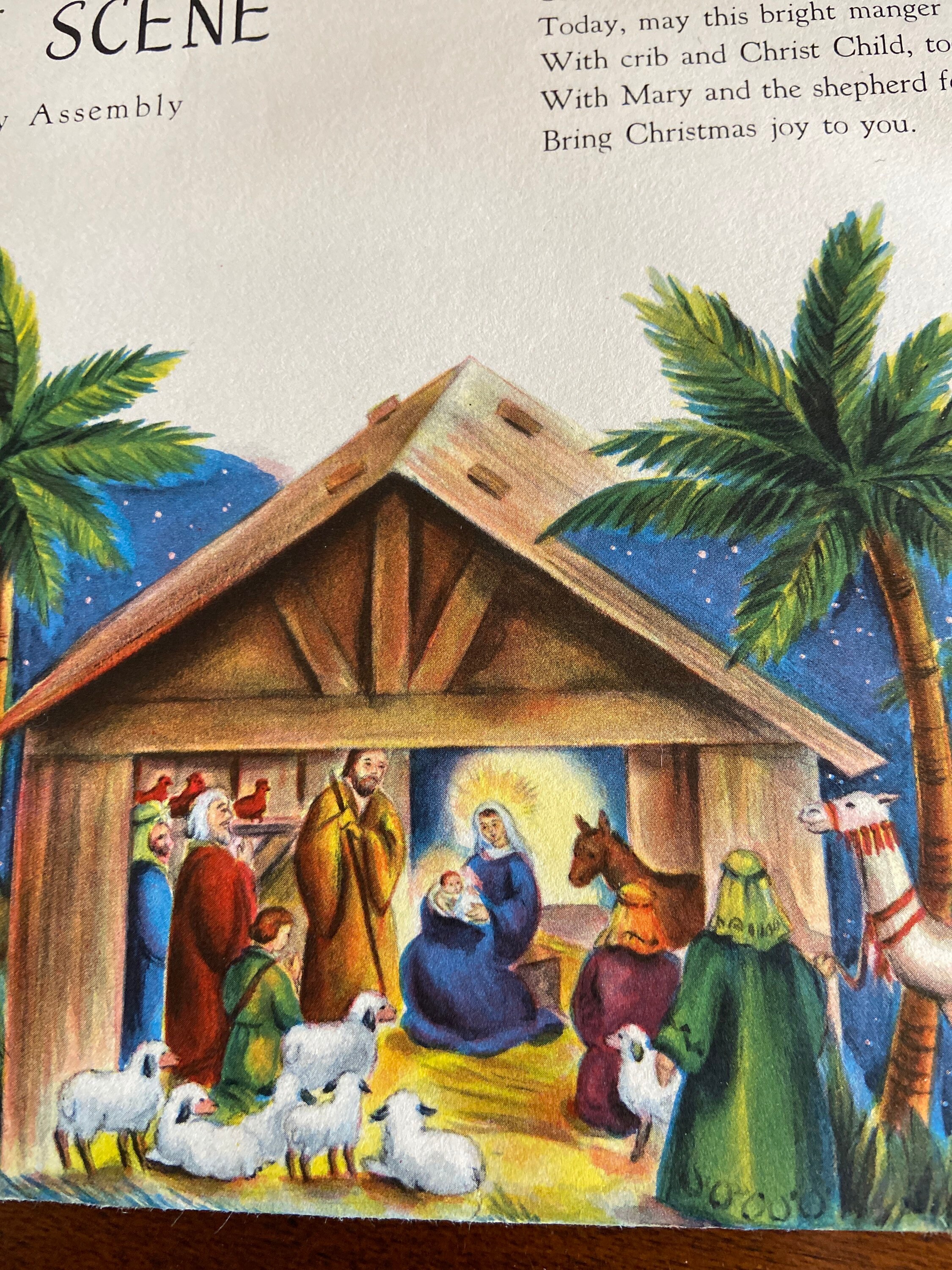 Vintage Hallmark Nativity 3D fold out scene New Old Stock FREE Etsy