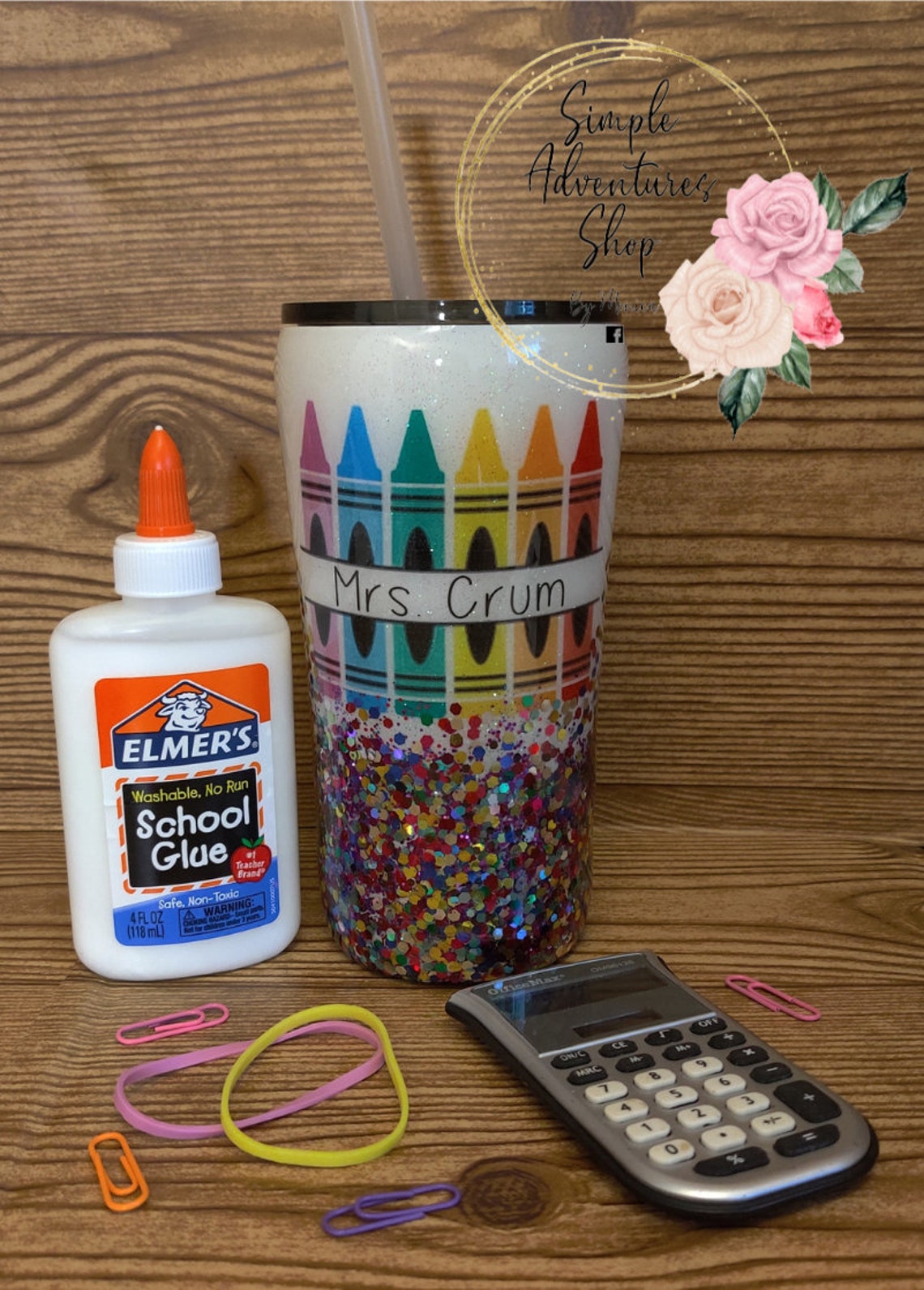 Personalized Teacher Tumbler Crayon Tumbler Etsy