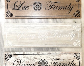 Carved Family Sign - Hmong Inspired