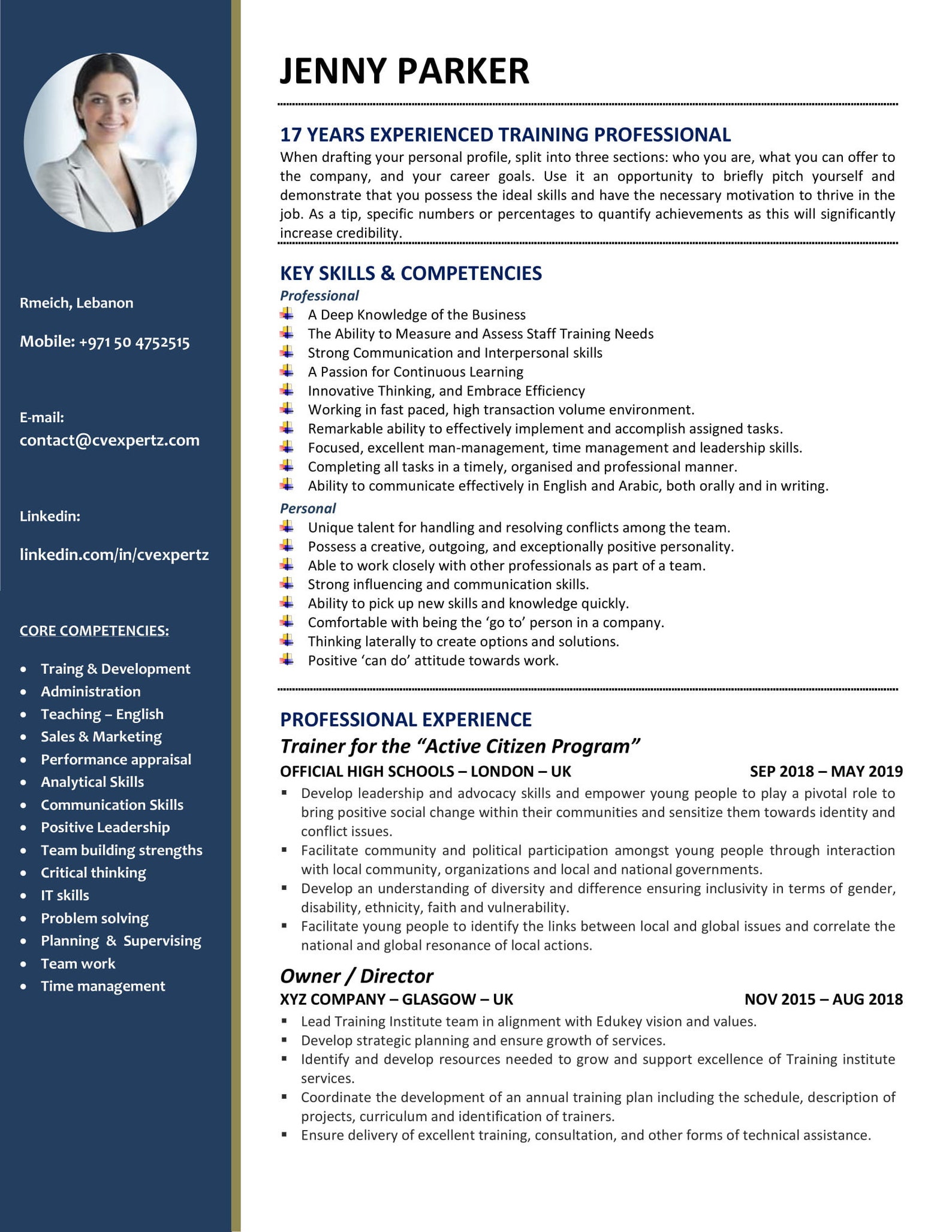 what is standard resume format