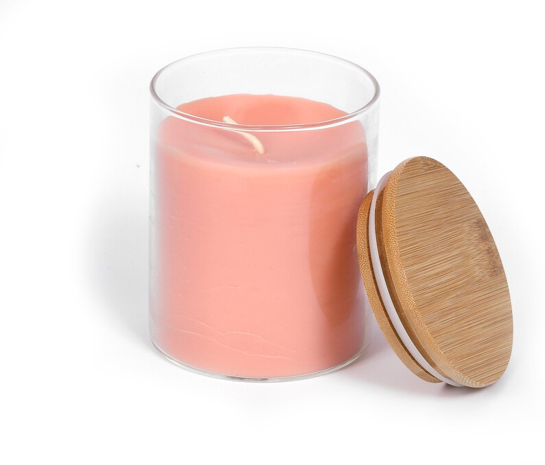 Pure Beeswax Aromatherapy Jar Candle with Pure Essential Oils - USA Bees Wax in Glass Container with Bamboo Lid from BeeTheLight Citrus - Energy