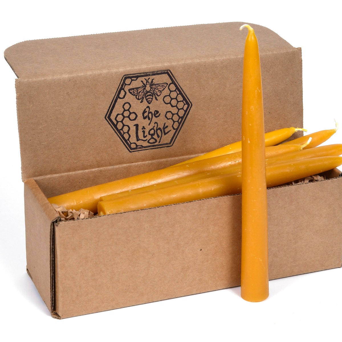 100% Pure Beeswax Taper Candles (lasts 10 Hours Each) - 8.5" X 7/8" Handmade, All Natural, Unscented Bees Wax Dipped Style by Bee the Light - Etsy
