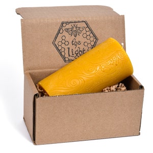 100% Pure Beeswax Pillar Candle (72 Hours Burn Time) - 5.7&quot; x 2.7&quot; All Natural, Handmade, Unscented Candle with Natural Honey Scent