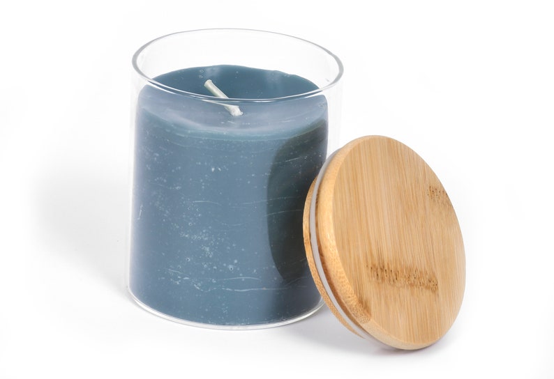 Pure Beeswax Aromatherapy Jar Candle with Pure Essential Oils - USA Bees Wax in Glass Container with Bamboo Lid from BeeTheLight Rosemary Lemongrass