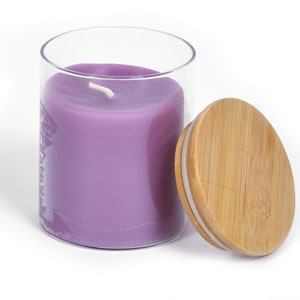 Pure Beeswax Aromatherapy Jar Candle with Pure Essential Oils - USA Bees Wax in Glass Container with Bamboo Lid from BeeTheLight Lavender - Relax