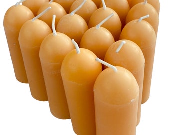 100% Pure Beeswax Lantern Candles (12 Hours Burn Time Each) - All Natural, Handmade, Unscented Candles with Honey Fragrance