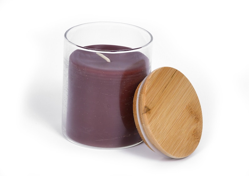 Pure Beeswax Aromatherapy Jar Candle with Pure Essential Oils - USA Bees Wax in Glass Container with Bamboo Lid from BeeTheLight CinnamonOrangeClove