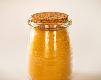 100% Pure Beeswax Jar Candles in Glass Container, Cork or Bamboo Lid - Unscented Candles with Delicate Honey Scent