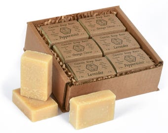 Pure Castile Bar Soap, Handmade with Fair Trade and Organic ingredients, Peppermint, Orange Citrus, Lavender and Unscented by BeeTheLight