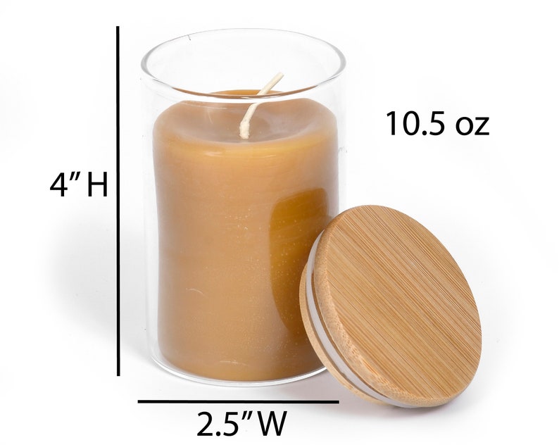Pure Beeswax Aromatherapy Jar Candle with Pure Essential Oils - USA Bees Wax in Glass Container with Bamboo Lid from BeeTheLight image 3