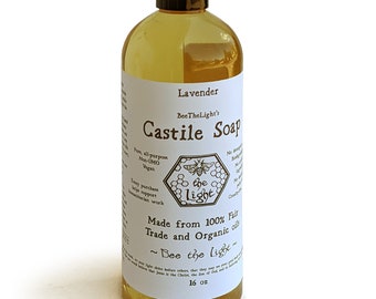 Castile Soap Made From 100% Fair Trade Organic Oils - Pure, Vegan, Non-GMO