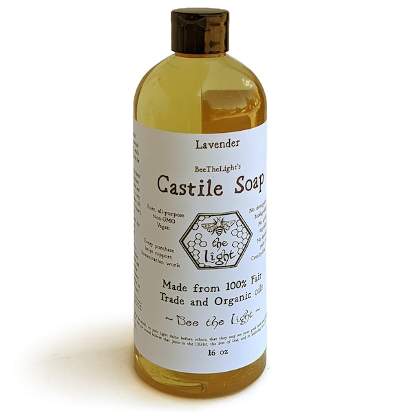 Castile Soap Made From 100% Fair Trade Organic Oils - Pure, Vegan, Non-GMO