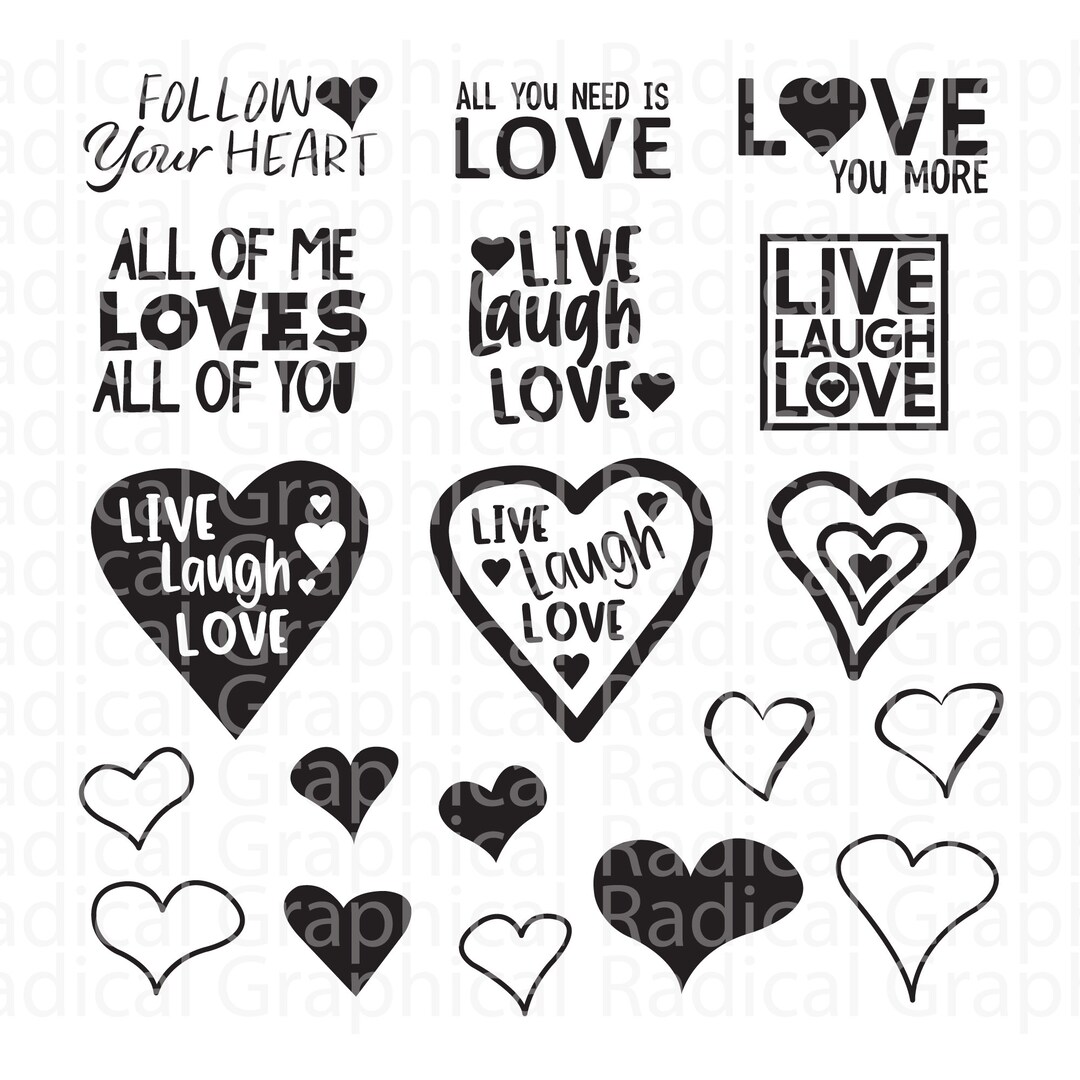 HEARTS Love | SVG PNG File | Instant Digital Download for Cricut or ...
