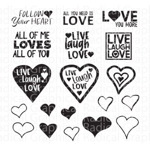 HEARTS Love | SVG PNG File | Instant Digital Download for Cricut or Silhouette