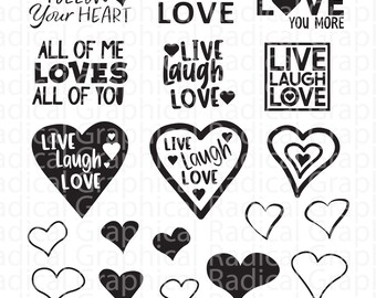 HEARTS Love | SVG PNG File | Instant Digital Download for Cricut or Silhouette