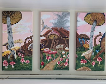 A Glimpse of Morrowind Trio Painting Original