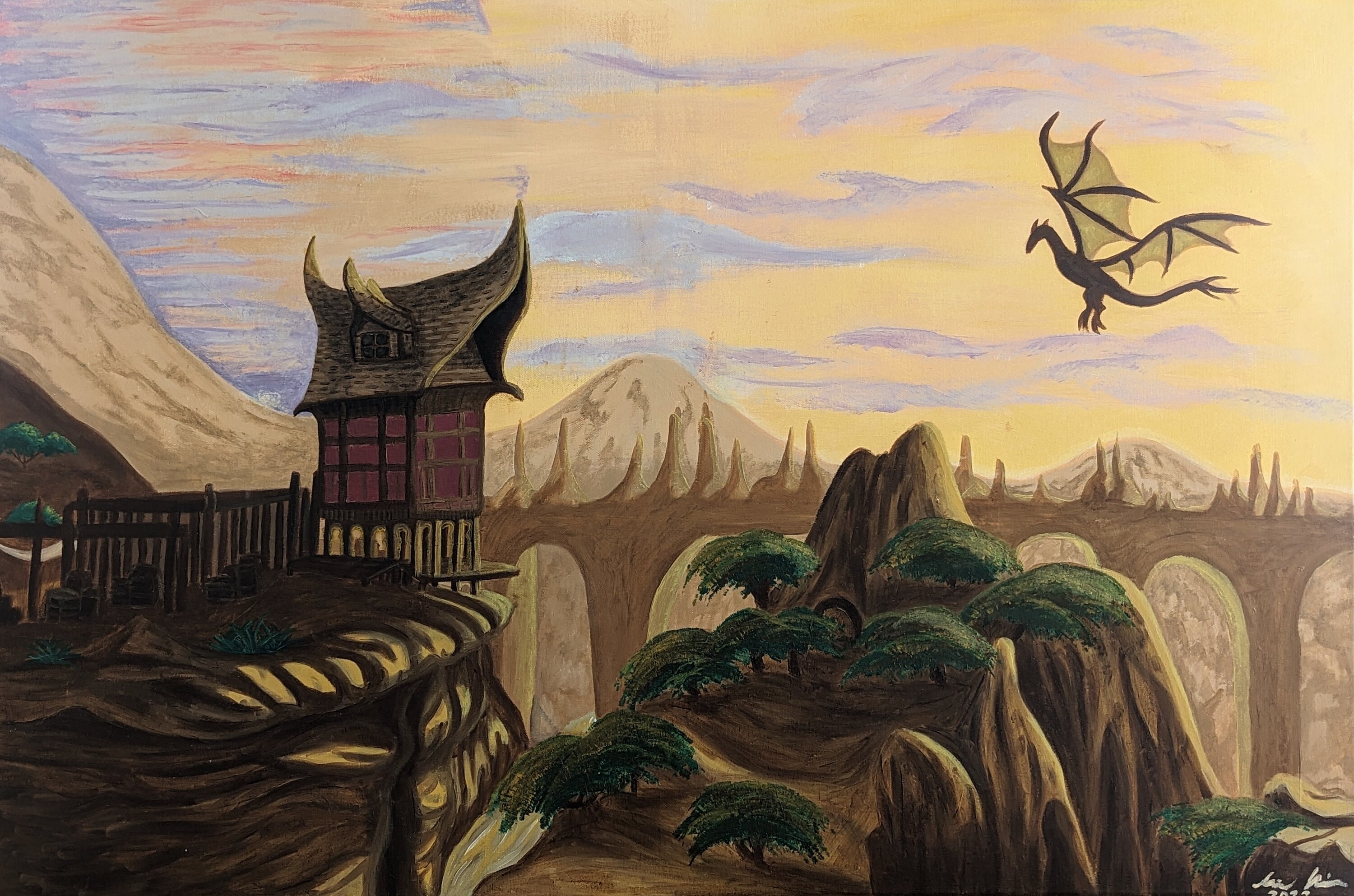 Sunset in Elsweyr Original Painting