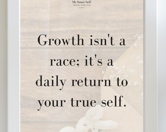 Grafika ścienna „Wzrost to nie rasa”, wydruk z afirmacją miłości do siebie, plakat z cytatem „Nastawienie ma znaczenie”, wystrój poświęcony zdrowiu psychicznemu, pobieranie cyfrowe, uzdrawianie i…