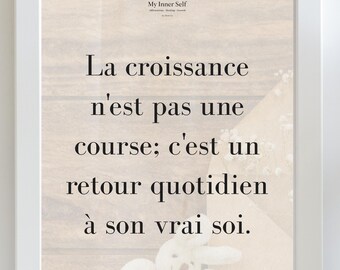 Affiche Douceur Croissance Personnelle - Mural artystyczny Chambre Enfant Lapin - Citation Inspirante Bienveillance - Décoration Minimaliste Cadeau