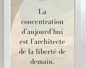 Affiche Motywacja Koncentracja Réussite - Art Mural Bureau - Citation Inspirante Liberté - Décoration Moderne Cadeau Entrepreneur