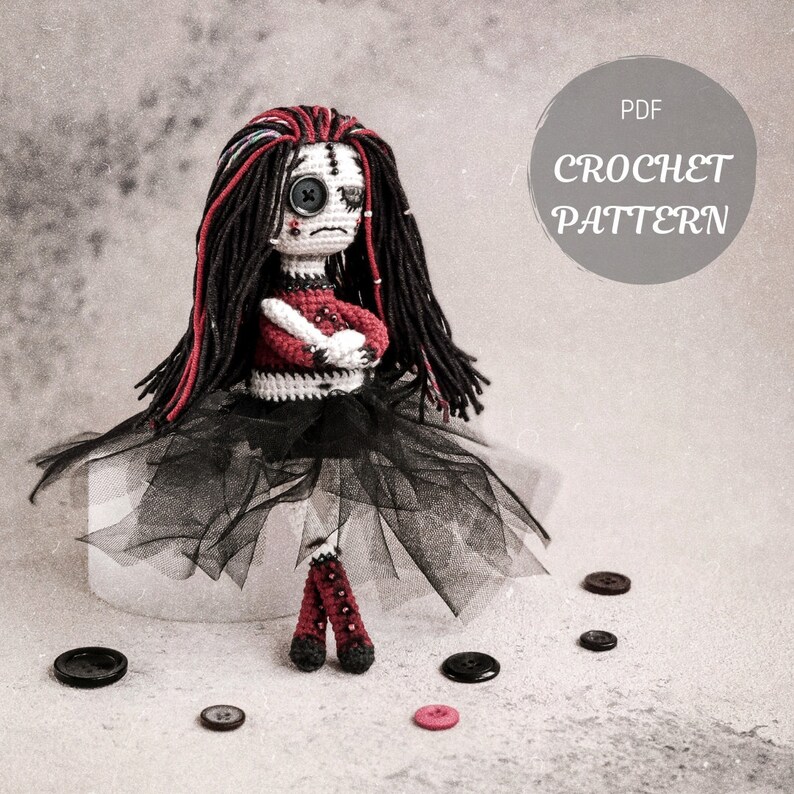 CROCHET PATTERN Gothic Doll / Gothic Amigurumi Doll / Etsy