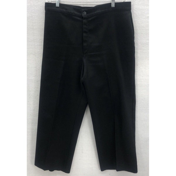 Vintage 70s Levis Strauss Straight Leg Black Polyester Dress Pants Grandmacore