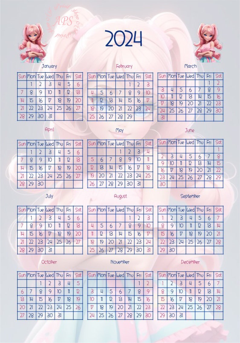 Calendrier 2024 Calendrier Barbie Calendrier de jolie fille Etsy France