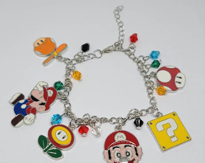 Super Mario bros charm bracelet Etsy