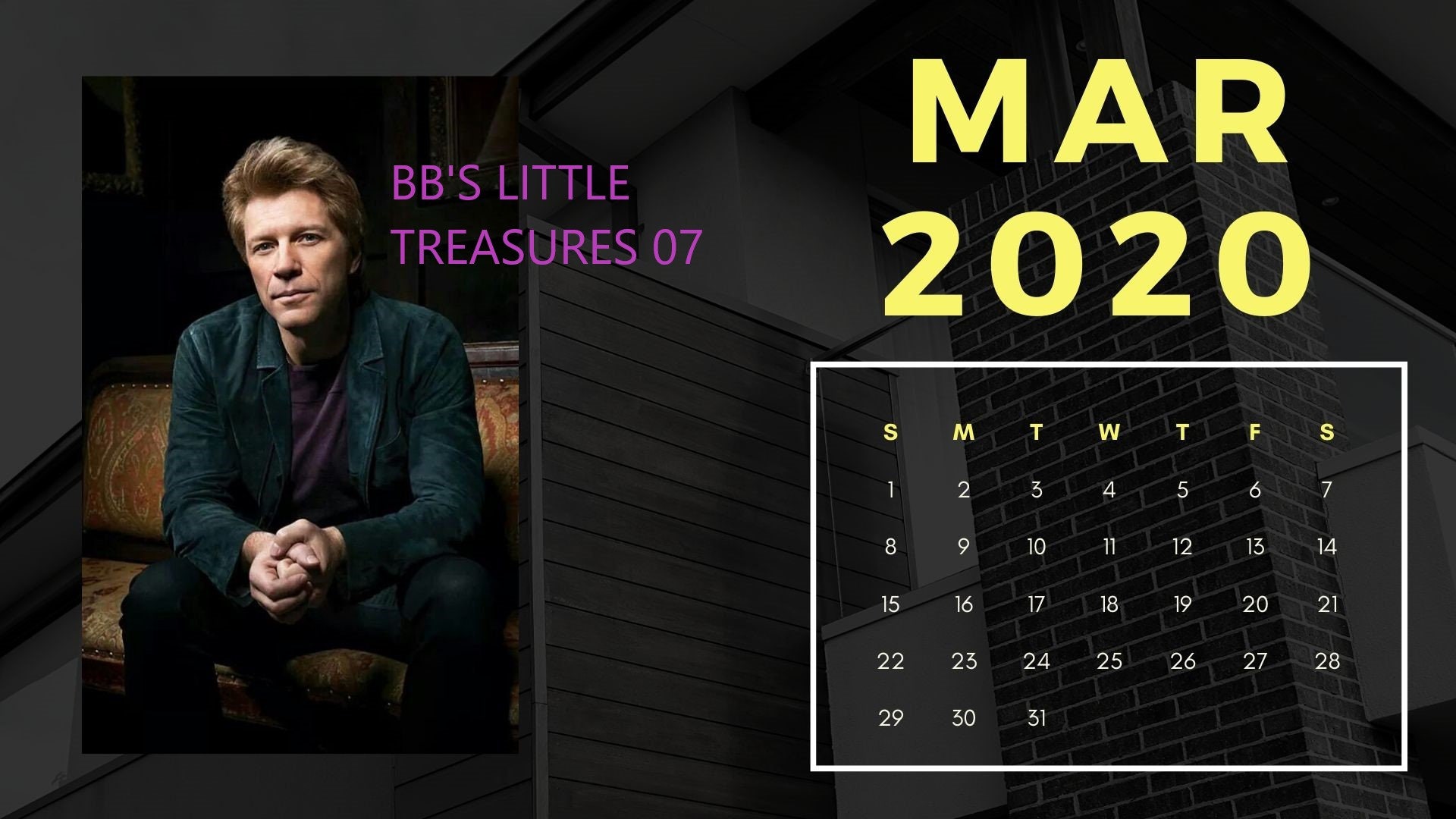 Jon Bon Jovi digital printable 12 month 2020 photo calendar | Etsy