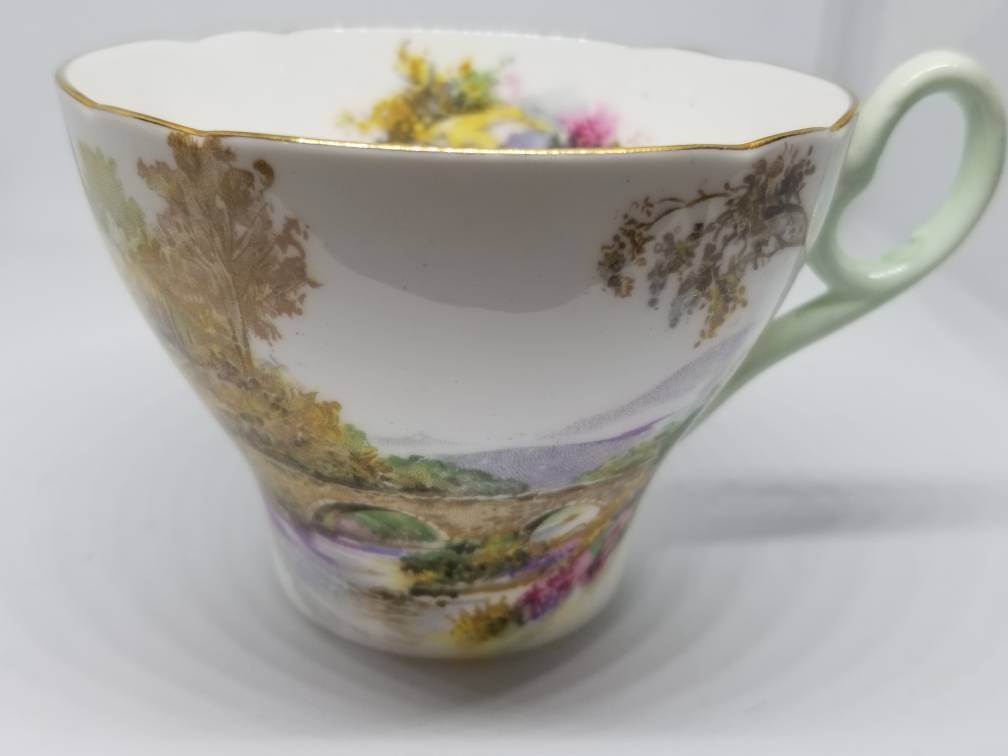 Vintage Shelley England fine bone china Heather tea cup saucer Etsy