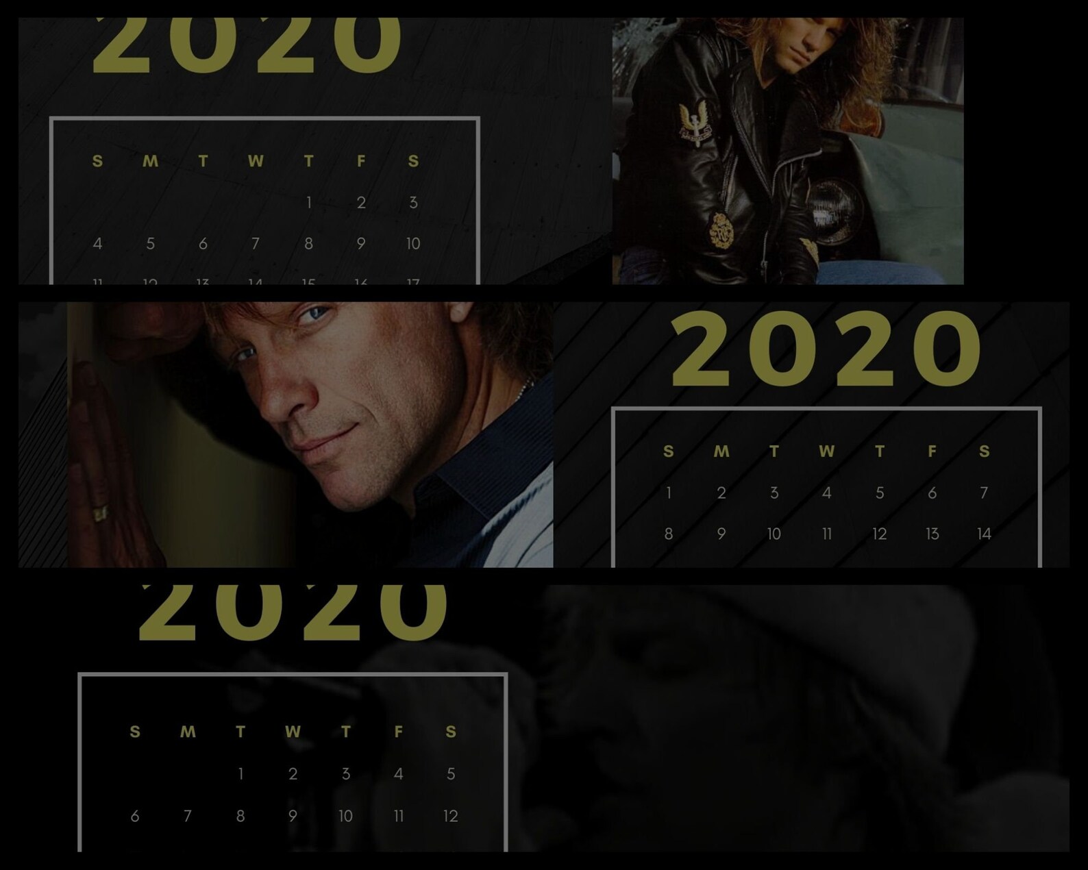 Jon Bon Jovi digital printable 12 month 2020 photo calendar Etsy