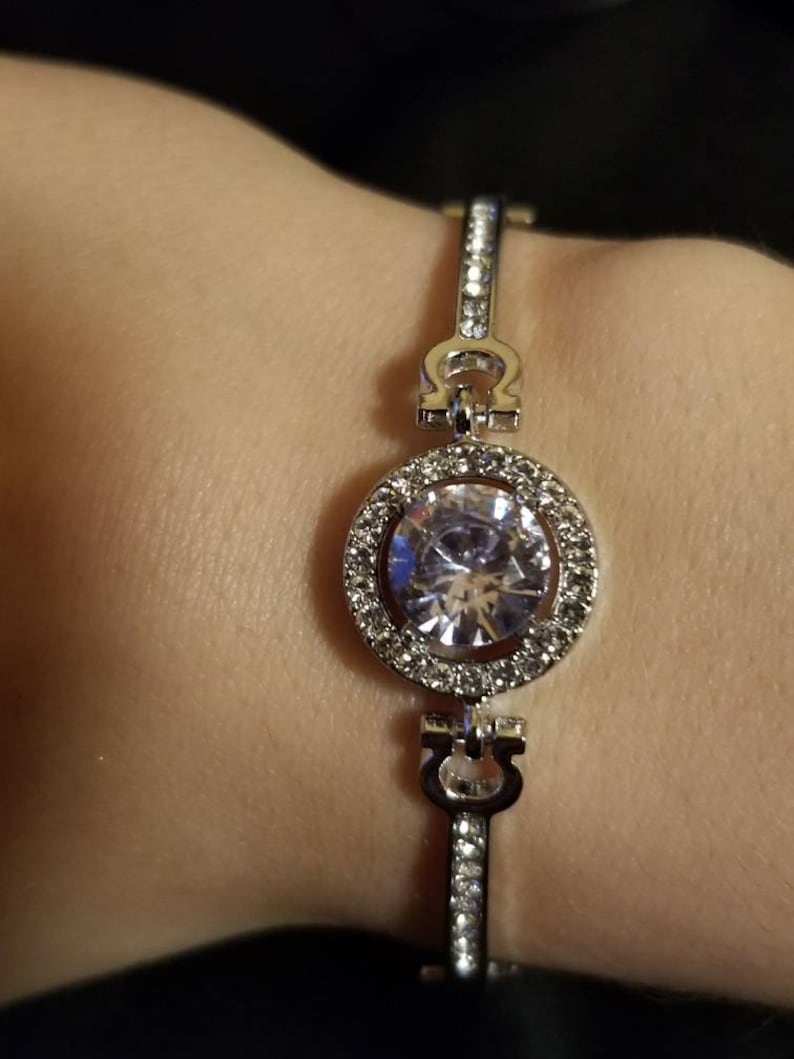 Beautiful silver rhinestone bracelet