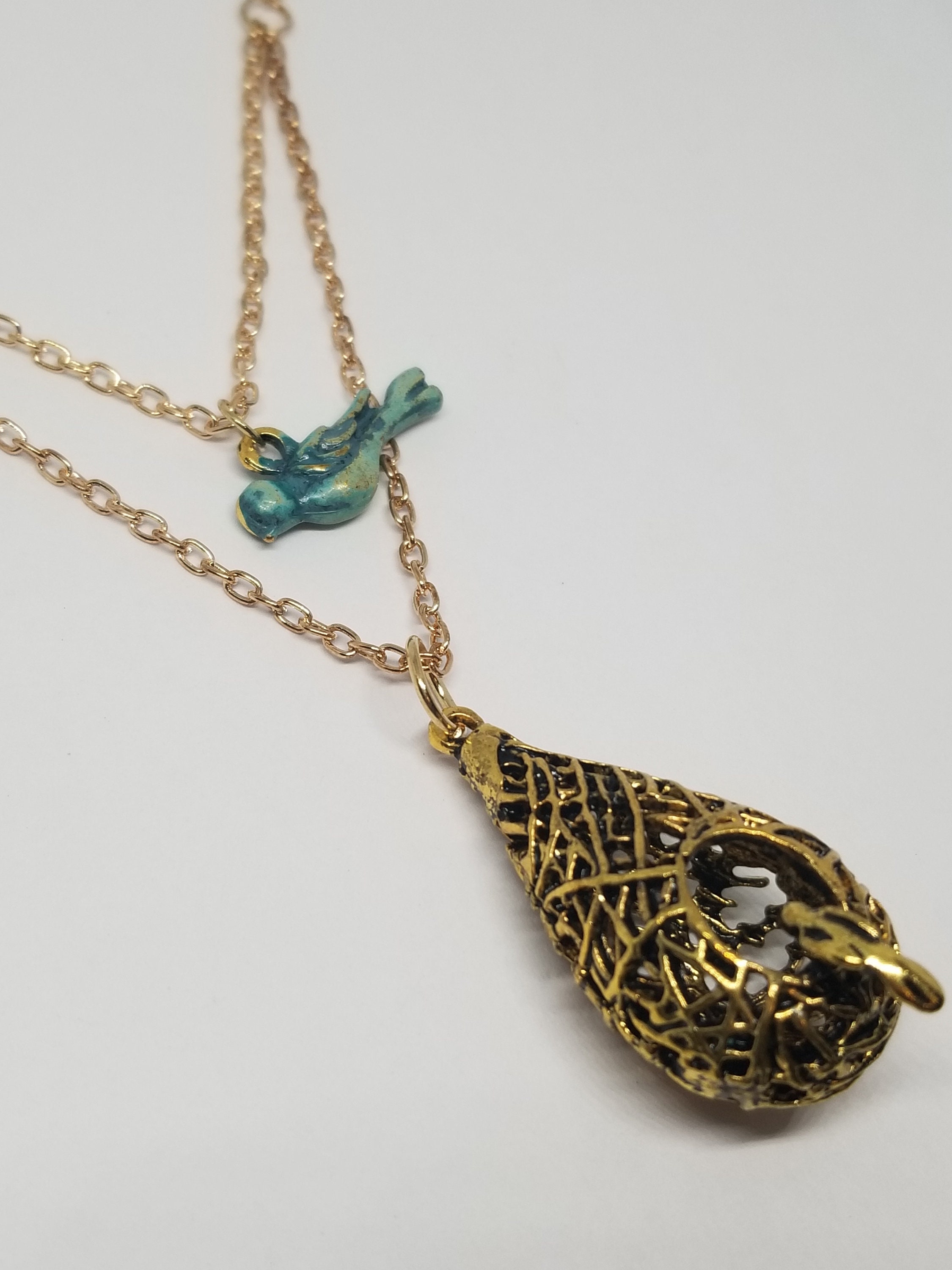 Vampire Diaries Elena Gilbert Bird Gold Pendant Necklace Etsy