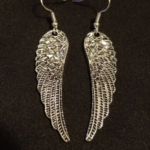 Angel Wings sterling silver hook dangle  earrings