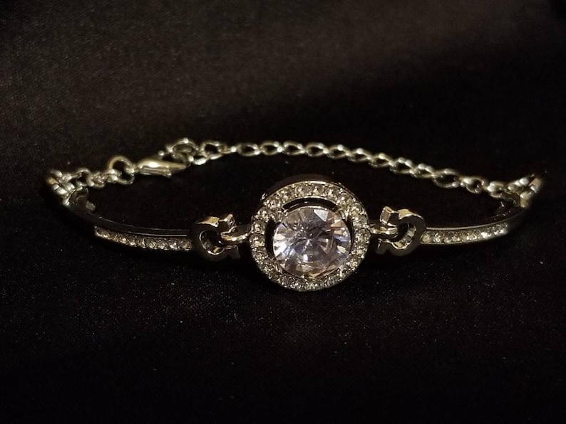 Beautiful silver rhinestone bracelet