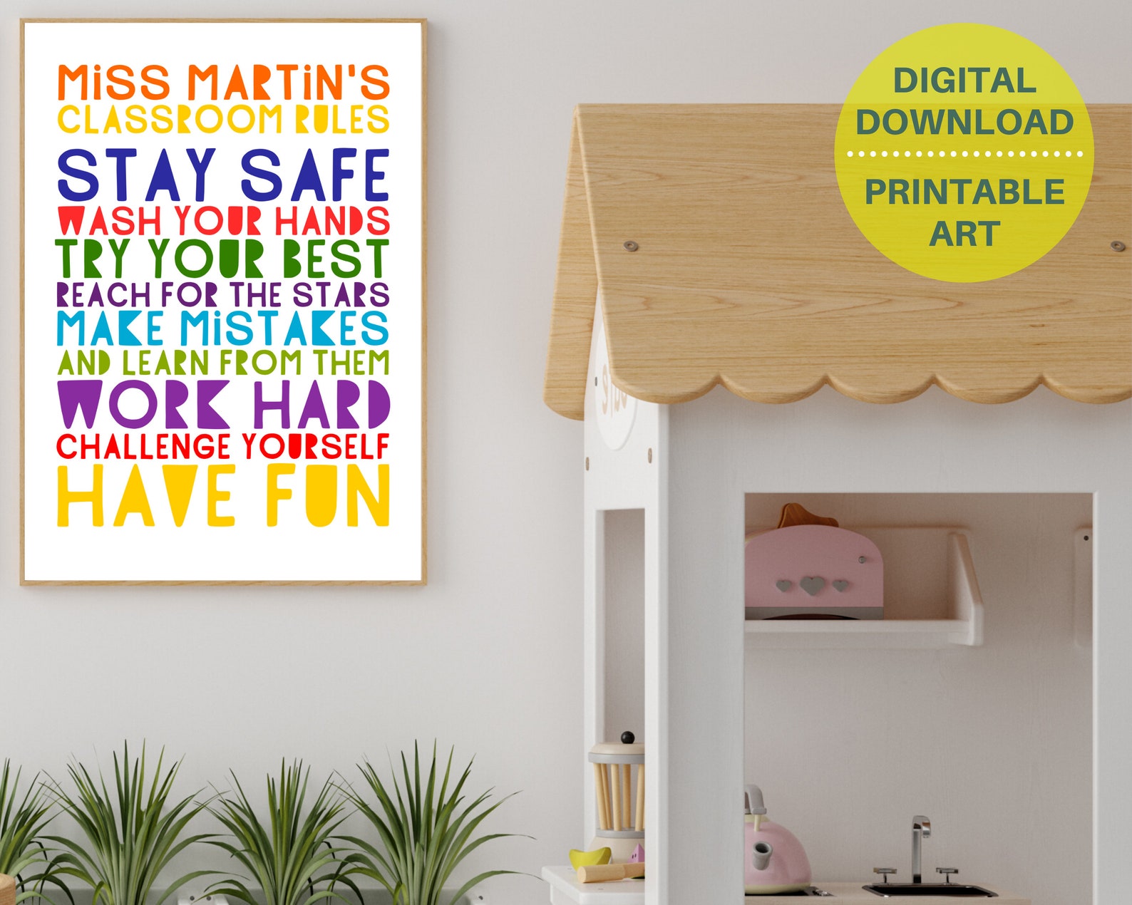 PRINTABLE Stay Safe Have Fun Classroom Poster Personalised - Etsy UK