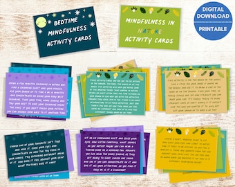 Mindfulness Activity Cards for Kids: Bedtime & Nature (Printable)