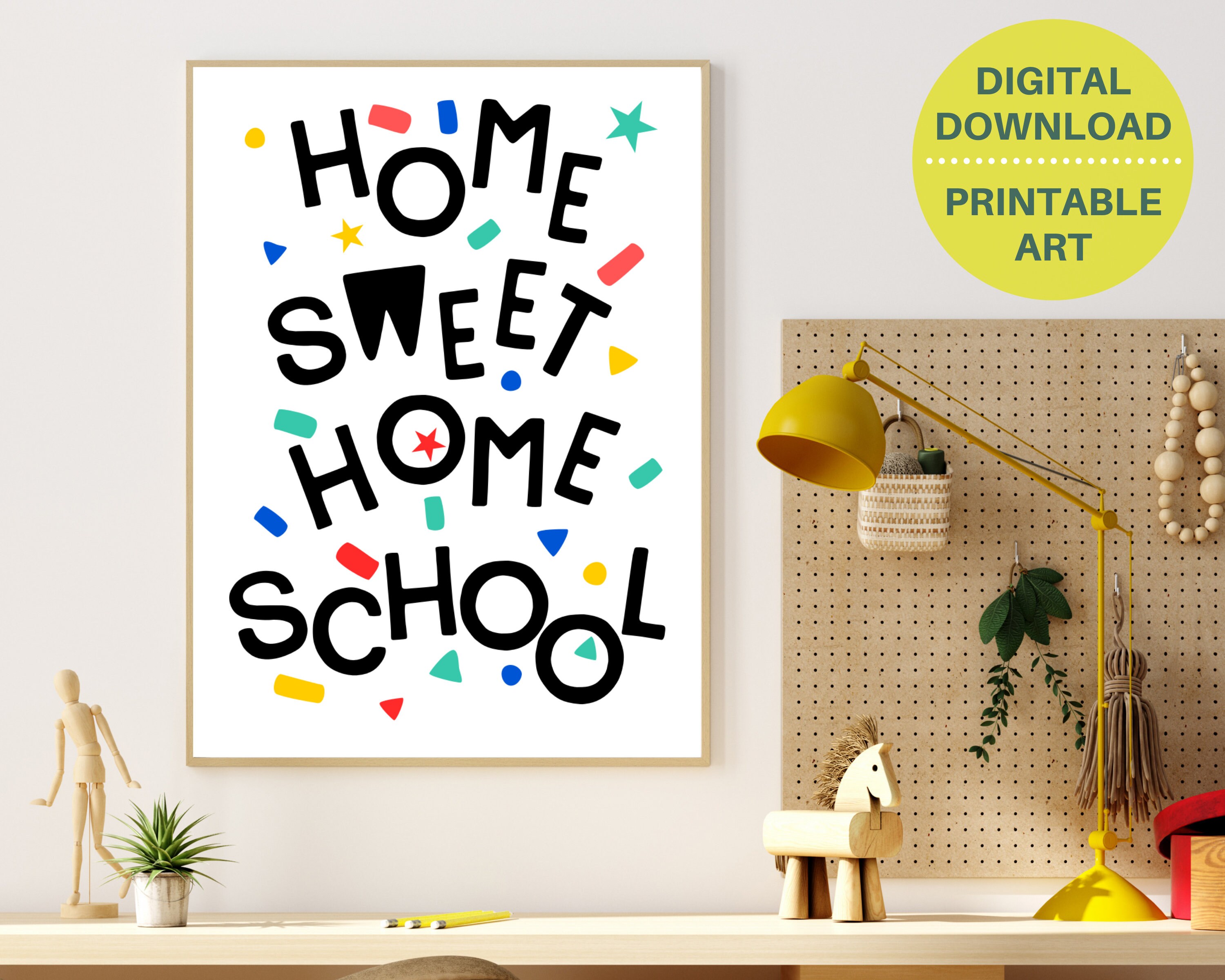 Home Sweet Homeschool PRINTABLE sign kids homeschool print | Etsy