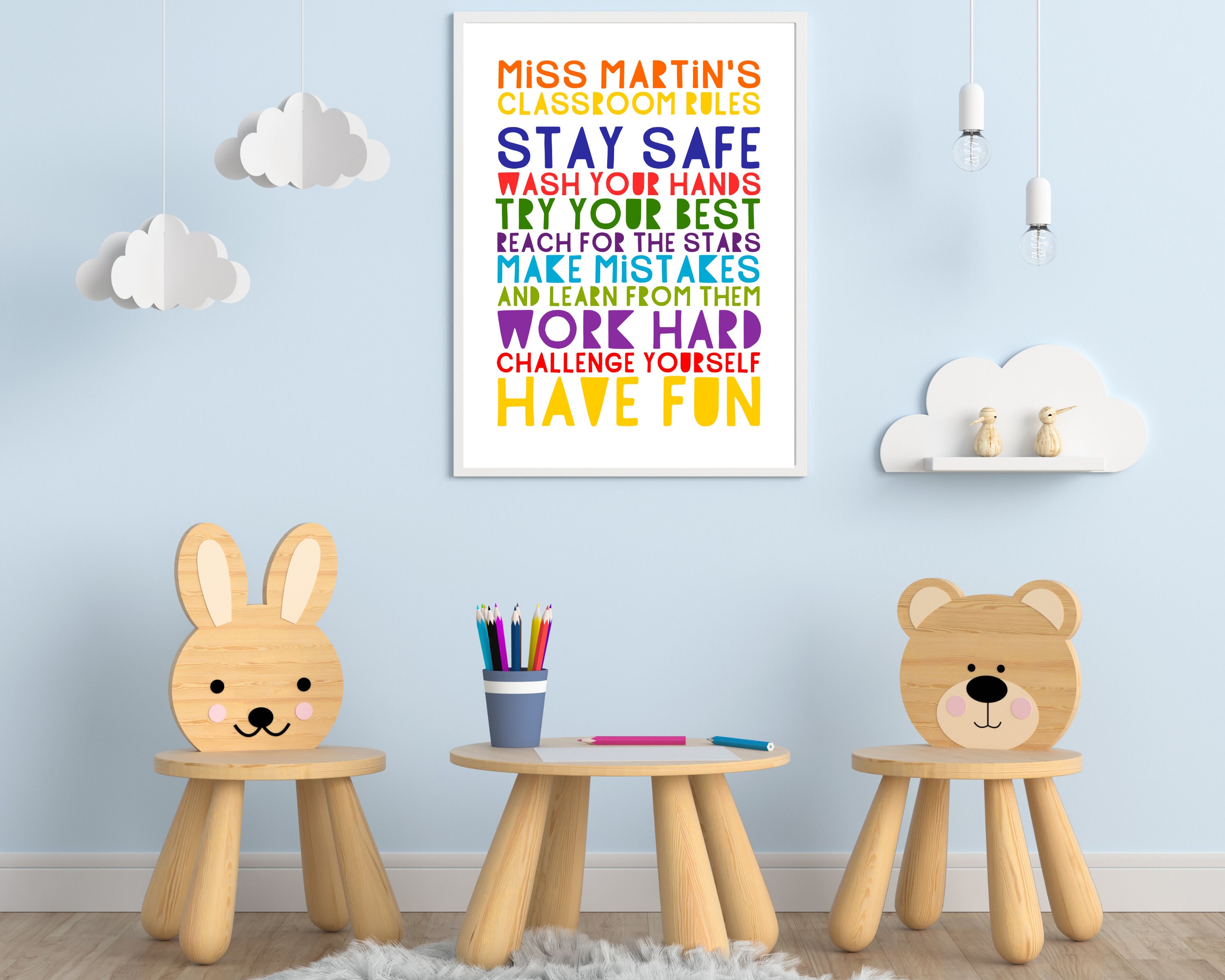 PRINTABLE Stay Safe Have Fun Classroom Poster Personalised - Etsy UK