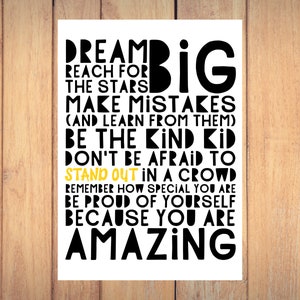 PRINTABLE Encouragement Quote Poster, Gift for Teen, Teen Black and ...